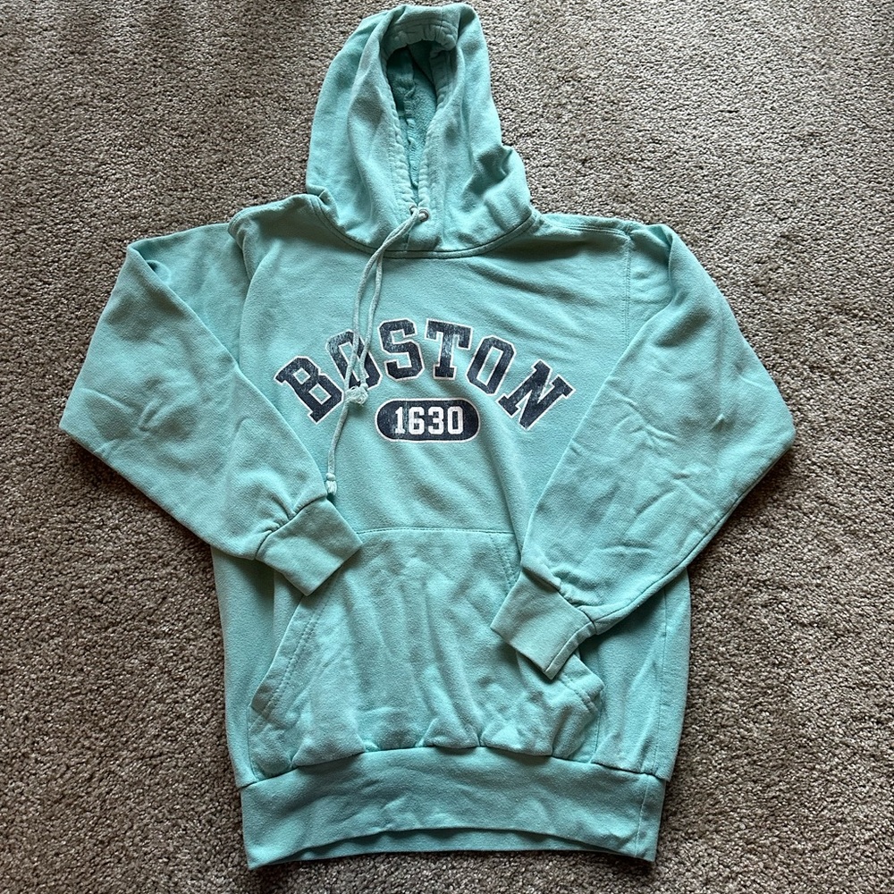 Teal Aqua Blue Boston Hoodie Women’s Size Small